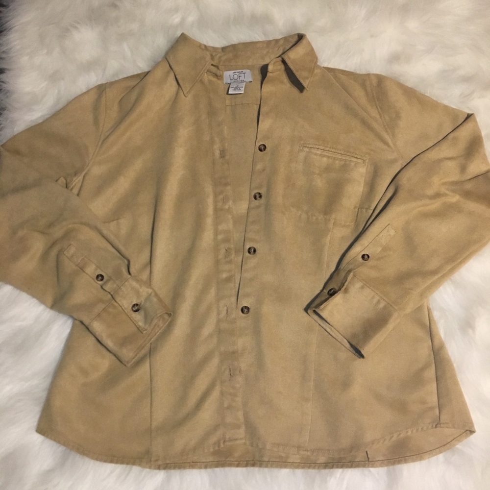 Loft Suede button up long sleeve